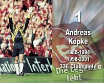 Andreas Köpke – Rückennummer 1, 336 Clubspiele